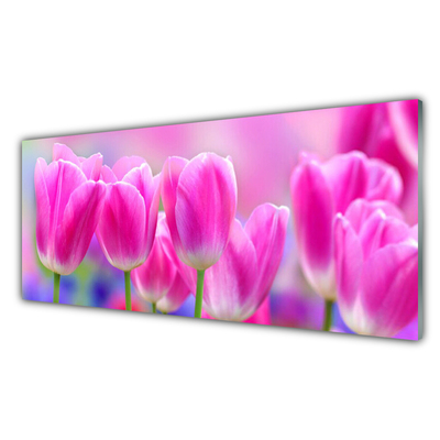 Crédence de cuisine en verre Tulipes floral rose