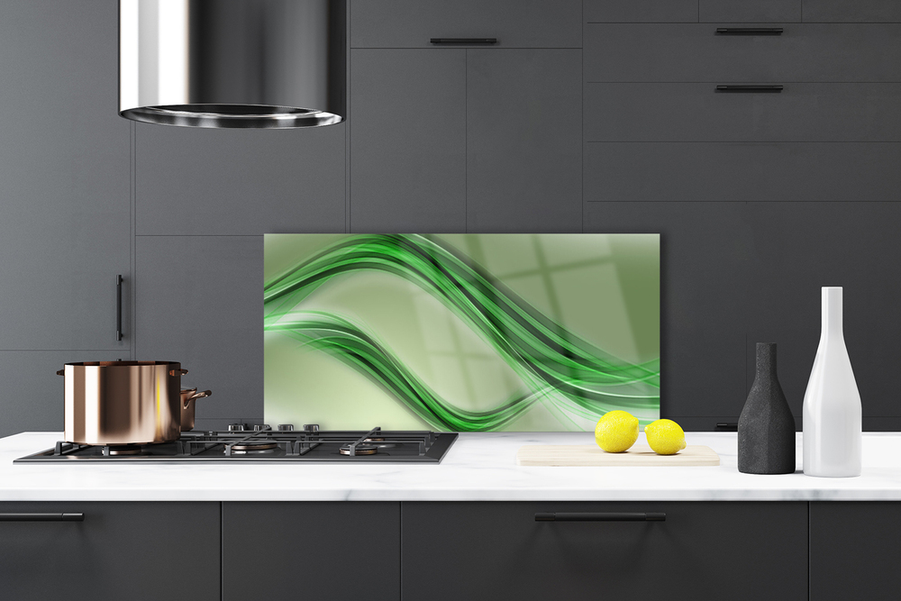 Tulup Crédence de Cuisine 100x50cm Dosseret en Verre Fond de hotte Verre de sécurité trempé Splashback Guard - Nourriture et Boissons - Vert - Citron Vert À La Menthe