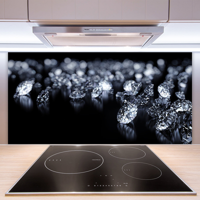 Crédence de cuisine en verre Diamants art noir blanc