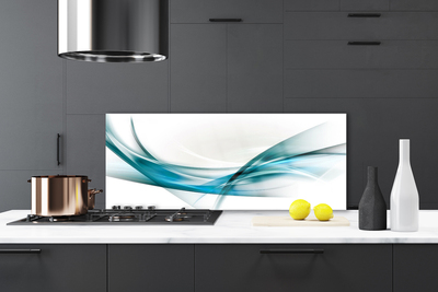 Crédence de cuisine en verre Lignes abstraites art bleu