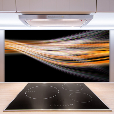 Crédence de cuisine en verre Abstrait art noir gris orange