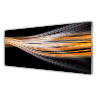 Crédence de cuisine en verre Abstrait art noir gris orange