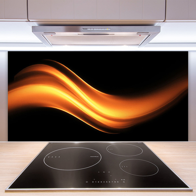 Crédence de cuisine en verre Abstraction art noir orange