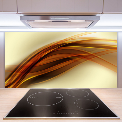 Crédence de cuisine en verre Abstrait art blanc orange brun