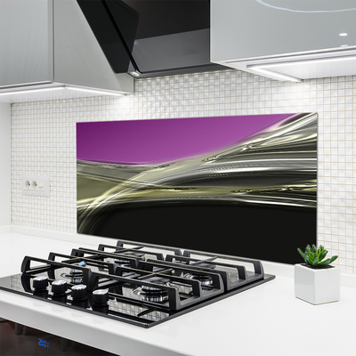 Crédence de cuisine en verre Abstrait art violet gris noir