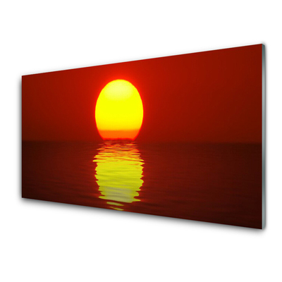 Crédence de cuisine en verre Coucher du soleil mer paysage orange jaune