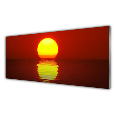 Crédence de cuisine en verre Coucher du soleil mer paysage orange jaune