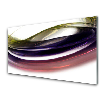 Crédence de cuisine en verre Abstrait art violet rose blanc