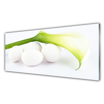 Crédence de cuisine en verre Œufs floral blanc vert