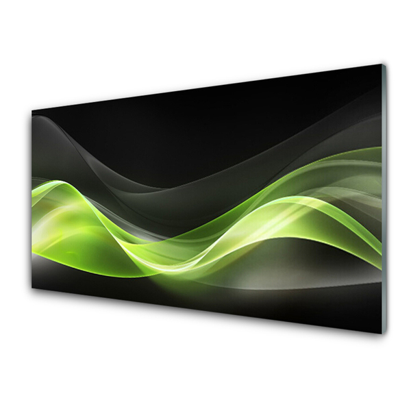 Crédence de cuisine en verre Abstrait art vert gris noir