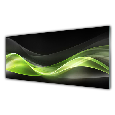 Crédence de cuisine en verre Abstrait art vert gris noir