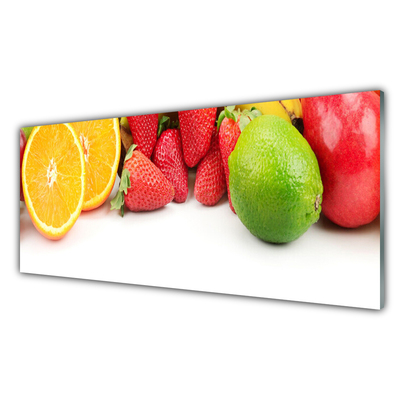 Crédence de cuisine en verre Fruits cuisine orange rouge vert