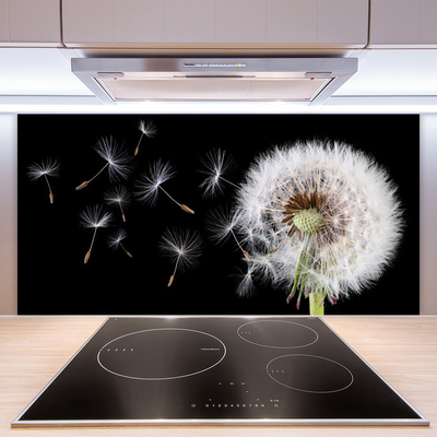Crédence de cuisine en verre Pissenlit floral blanc noir