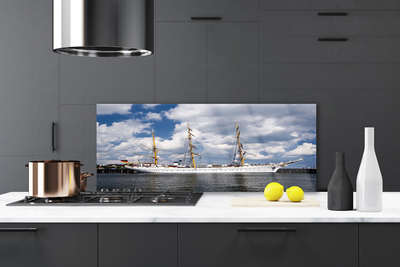 Crédence de cuisine en verre Eau bateau paysage bleu blanc