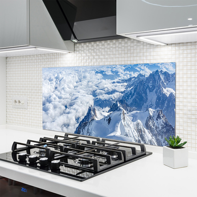 Crédence de cuisine en verre Montagnes paysage gris blanc
