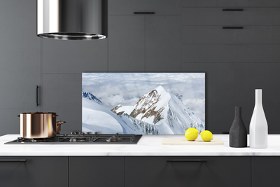 Crédence de cuisine en verre Montagnes paysage gris blanc