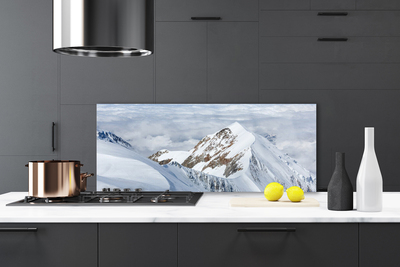 Crédence de cuisine en verre Montagnes paysage gris blanc