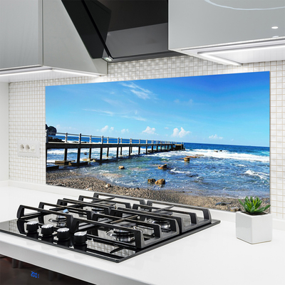 Crédence de cuisine en verre Mer plage paysage bleu