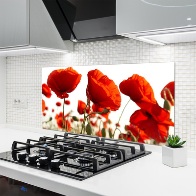 Crédence de cuisine en verre Tulipes floral rouge blanc