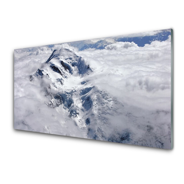 Crédence de cuisine en verre Montagne brouillard paysage gris blanc