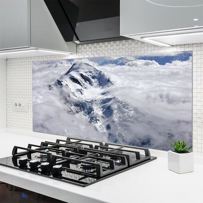 Crédence de cuisine en verre Montagne brouillard paysage gris blanc