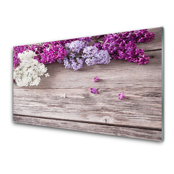 Crédence de cuisine en verre Fleurs floral blanc rose brun