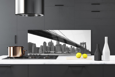 Crédence de cuisine en verre Pont ville architecture gris noir