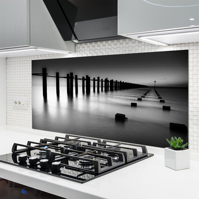 Crédence de cuisine en verre Brouillard architecture gris noir