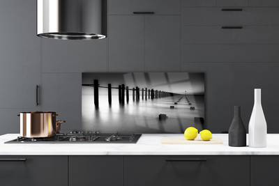 Crédence de cuisine en verre Brouillard architecture gris noir