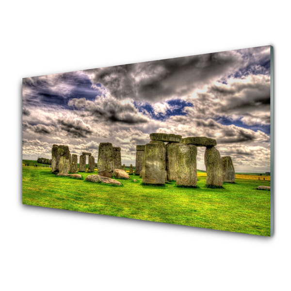 Crédence de cuisine en verre Pierres paysage gris vert