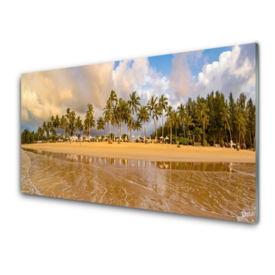 Crédence de cuisine en verre Plage paysage jaune vert