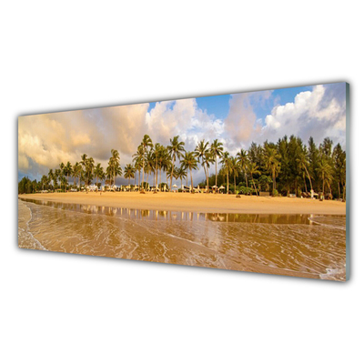 Crédence de cuisine en verre Plage paysage jaune vert