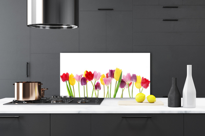 Tulup mur de cuisine en verre tulipe 130x40 cm FABRICATION SPÉCIALE 