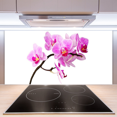 Crédence de cuisine en verre Fleurs floral rose brun
