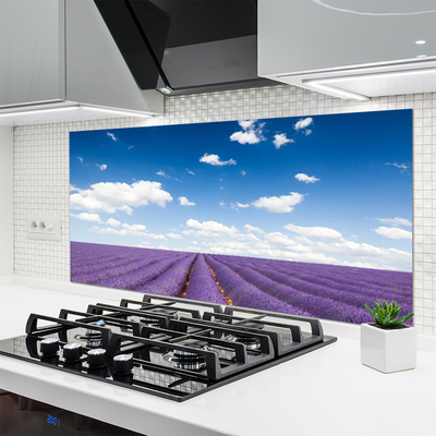 Crédence de cuisine en verre Fleurs prairie nature violet