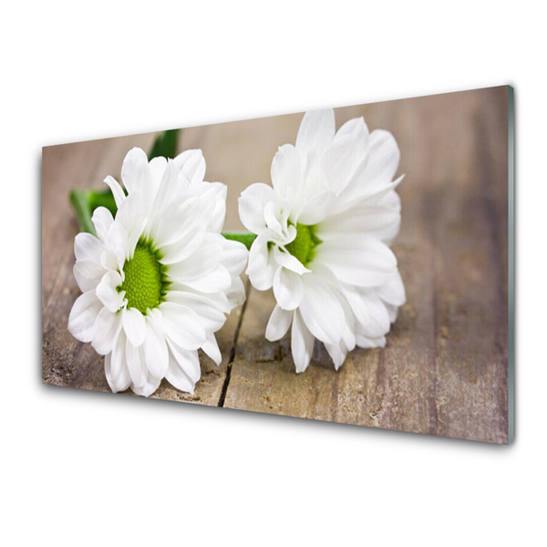 Crédence de cuisine en verre Fleurs floral blanc vert