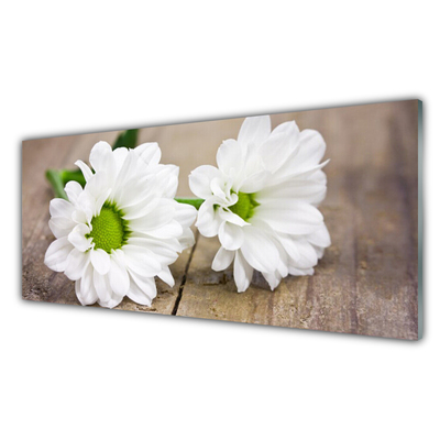 Crédence de cuisine en verre Fleurs floral blanc vert