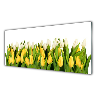 Crédence de cuisine en verre Tulipes floral jaune vert