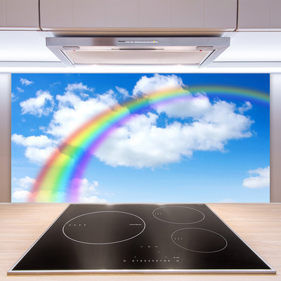 Crédence de cuisine en verre Arc en ciel nature multicolore