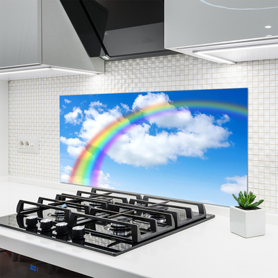 Crédence de cuisine en verre Arc en ciel nature multicolore