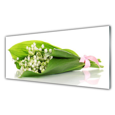 Panneaux de cuisine en verre Fleurs floral blanc vert