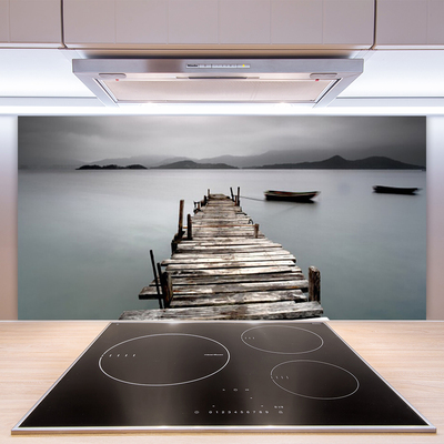 Panneaux de cuisine en verre Mer pont architecture gris