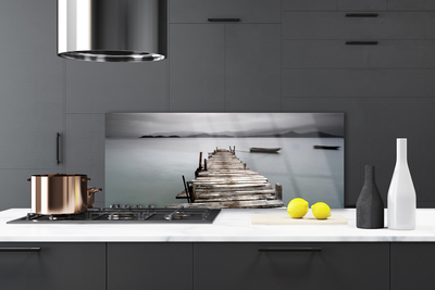 Panneaux de cuisine en verre Mer pont architecture gris