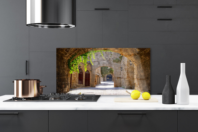 Panneaux de cuisine en verre Tunnel architecture brun gris