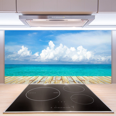 Panneaux de cuisine en verre Mer paysage bleu