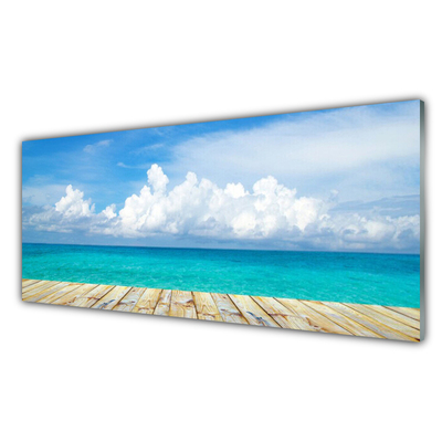 Panneaux de cuisine en verre Mer paysage bleu