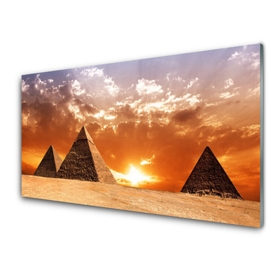 Panneaux de cuisine en verre Pyramides paysage jaune
