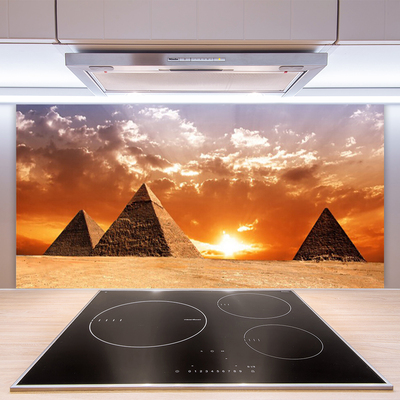 Panneaux de cuisine en verre Pyramides paysage jaune