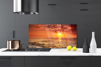 Panneaux de cuisine en verre Mer soleil paysage jaune