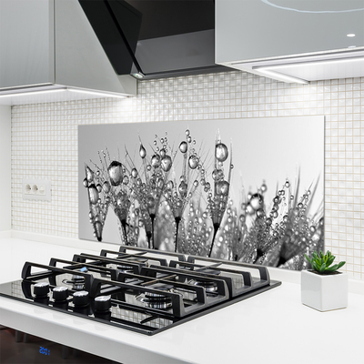 Panneaux de cuisine en verre Abstrait floral gris